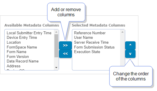 Metadata columns you can include as part of your CSV export.