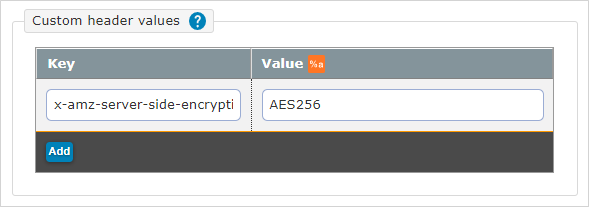 SSE entry for a custom header value