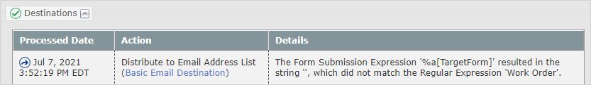 Example of a skipped/filtered data destination in a form submission.