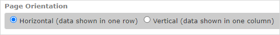 Page orientation optitons when configuring a CSV document