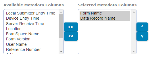 Metadata selector for a CSV document