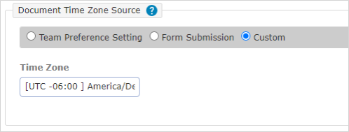 Document Time Zone Source