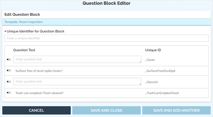 The Question Block Editor