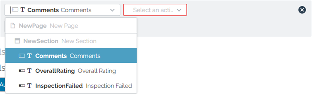 Select an action target for the "Then" statement