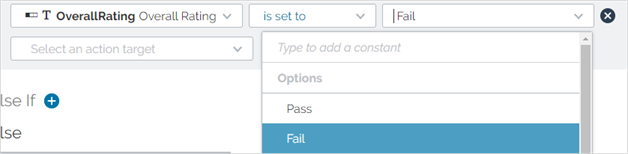 Select a target value for the "Then" statement