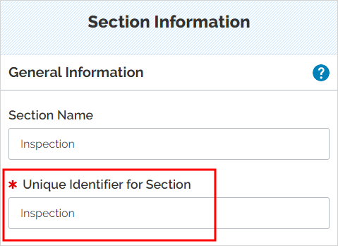 Example of a section's Unique ID