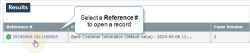 Selecting the reference number of a form submission