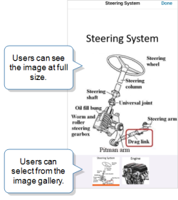 Full-size image of the "Steering System" Resource Image, with an image gallery at the bottom with two images that a user can select.