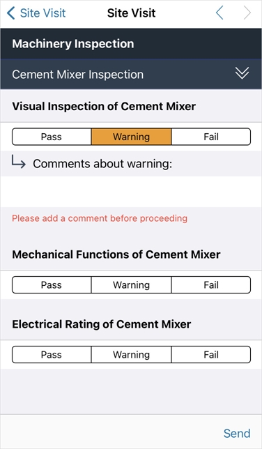 Example of a Button Group question with attached Additional Comments.